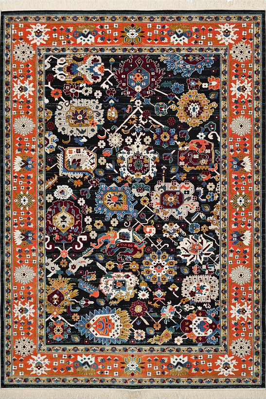 فرش 500 شانه ستاره کویر یزد کد KLP300-3094 دودی