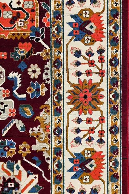 خرید فرش زرشکی طرح سلطان آباد ستاره کویر