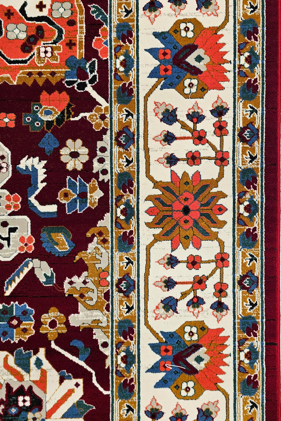 خرید فرش زرشکی طرح سلطان آباد ستاره کویر