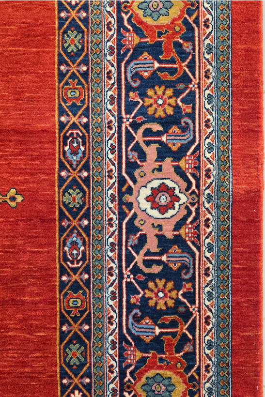 فرش ماشینی زرین دلان مدل WF2220 طرح هرسی رنگ لاکی