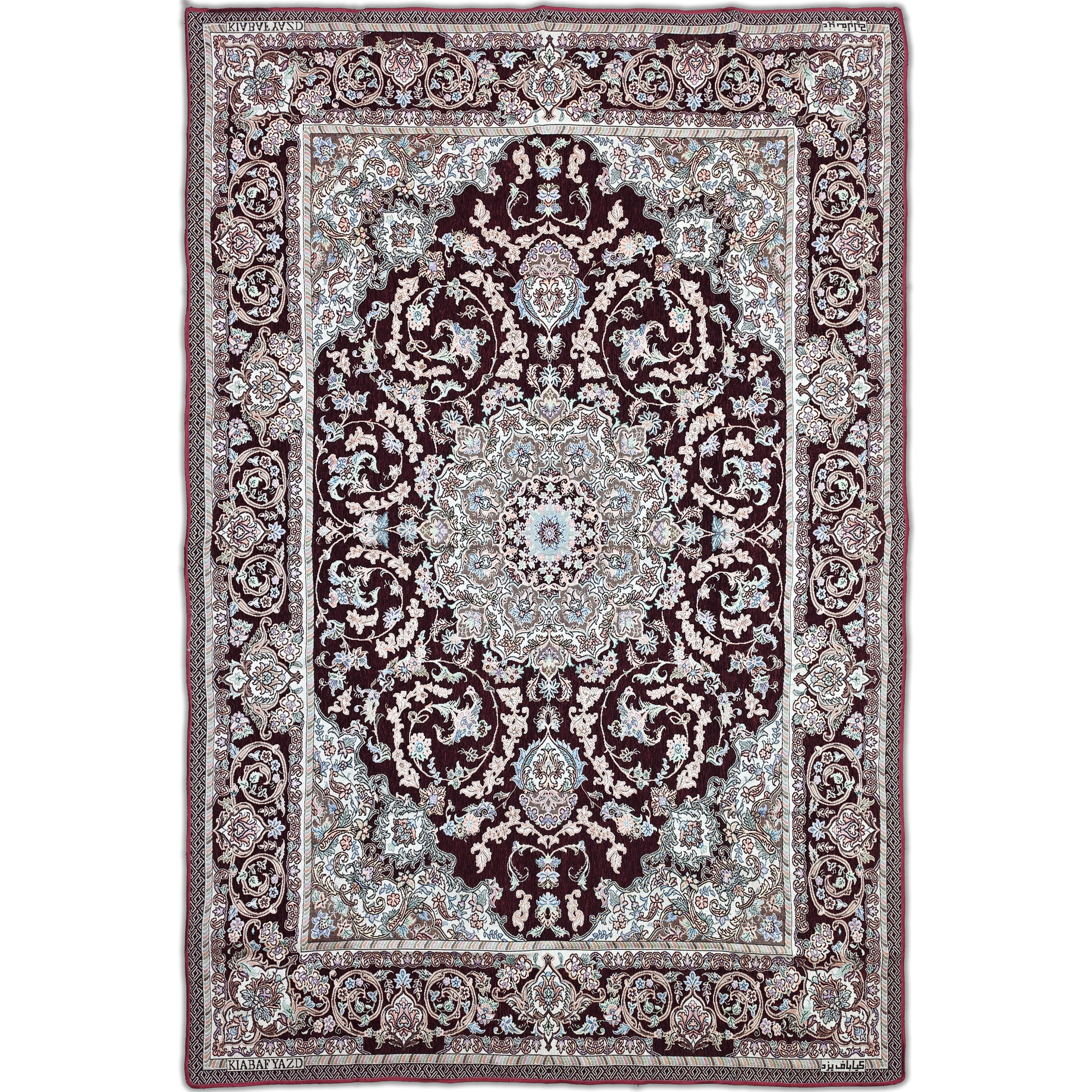 روفرشی فیلی رنگ کیابافت یزد طرح کژال کد 408