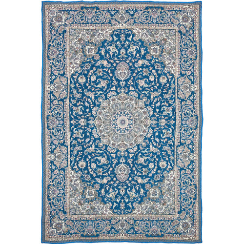 روفرشی فیروزه ای کیاباف یزد طرح کلاسیک لچک و ترنج