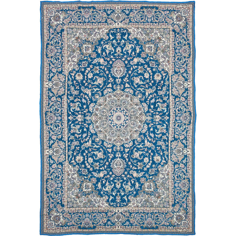 روفرشی فیروزه ای کیاباف یزد طرح کلاسیک لچک و ترنج