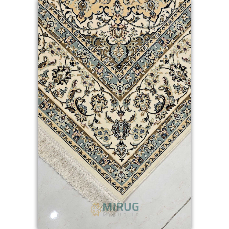 فرش 700شانه ستاره کویر یزد نقشه H002 کرم 1100 کلکسیون زهره نوین