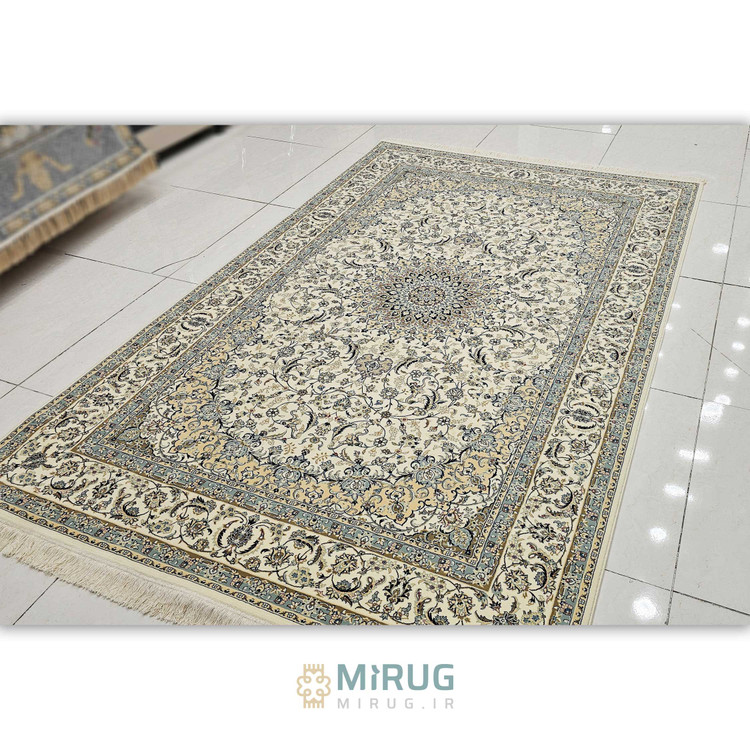 فرش 700شانه ستاره کویر یزد نقشه H002 کرم 1100 کلکسیون زهره نوین
