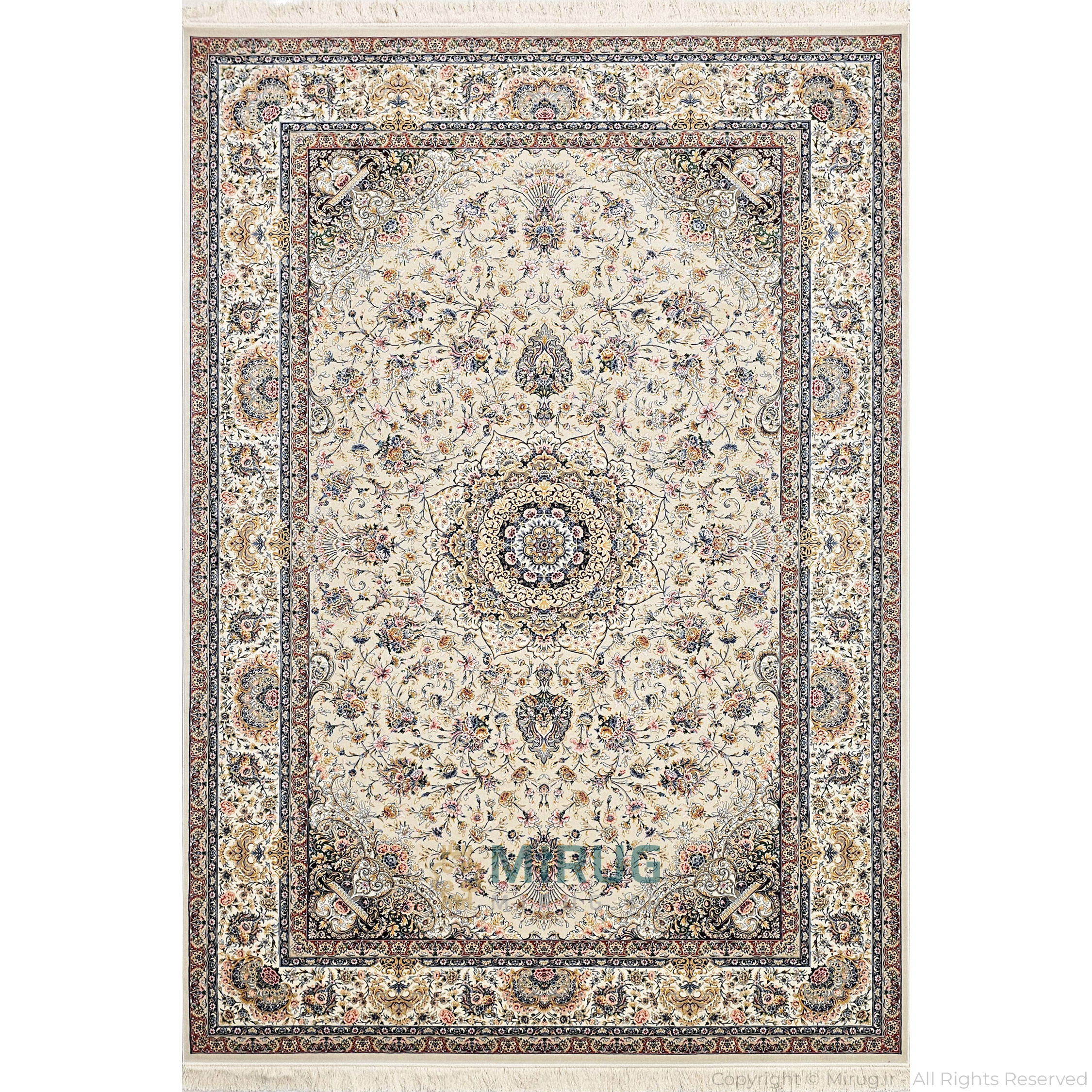 فرش 1000 شانه ستاره کویر یزد کلکسیون عالی قاپو کد L051-3020 تراکم 3600