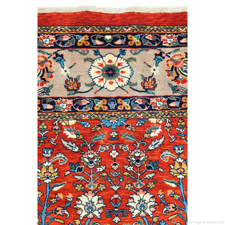 عکس کلی فرش دلان WF2170 با رنگ لاکی و طراحی کلاسیک