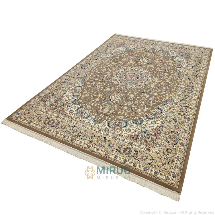 فرش اصیل ایرانی ستاره کویر یزد کد ۱۷۳۱ با رنگ گرم و شیک