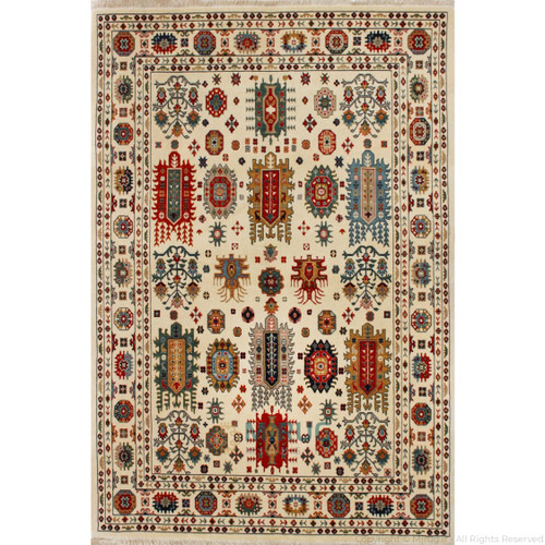 فرش ضخیم و غیر برجسته زرین دلان مدل WF3031 با رنگ کرم