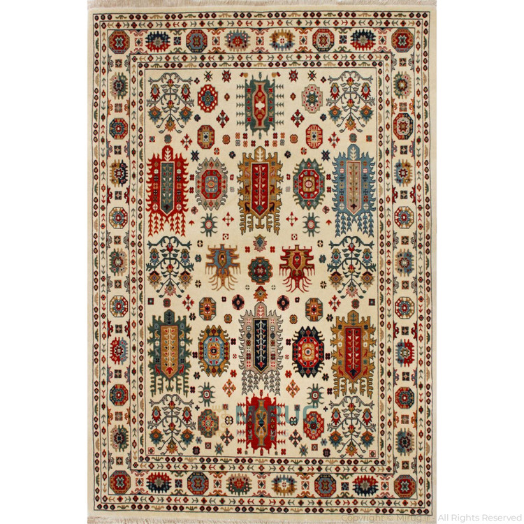فرش ضخیم و غیر برجسته زرین دلان مدل WF3031 با رنگ کرم