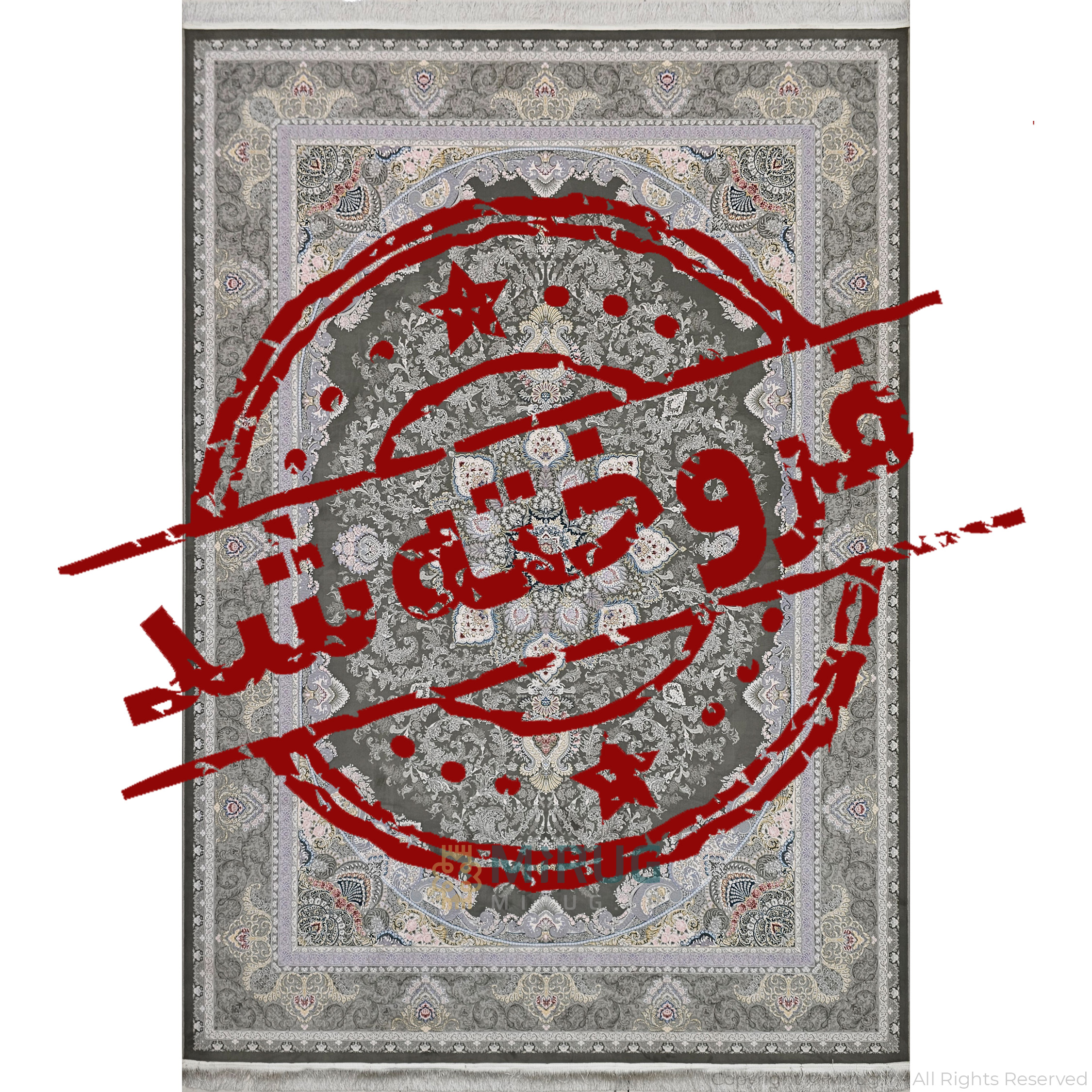 فرش 1500شانه تخفیفی ارغوان کاشان نقشه الی متالیک تراکم 4500 اکریلیک