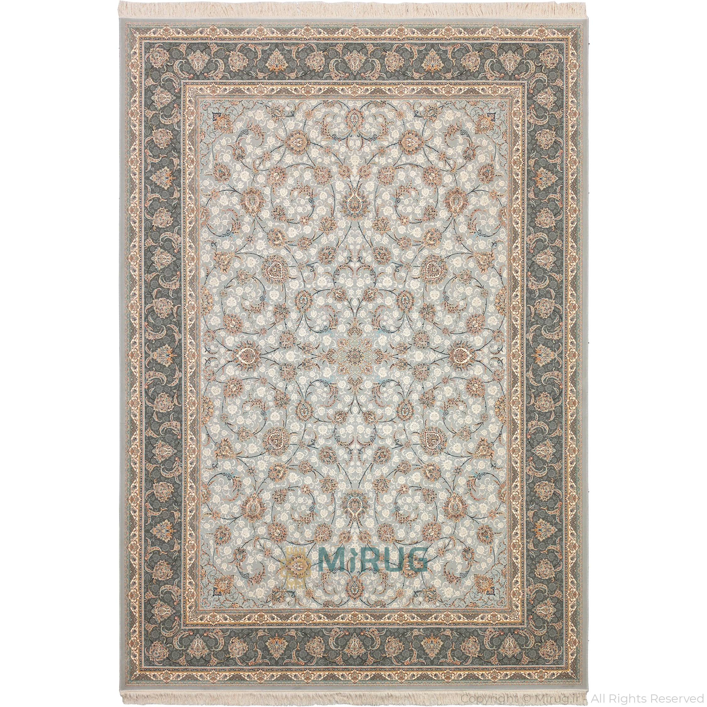 فرش ۱۵۰۰ شانه ستاره کویر یزد مدل E502-1037 رنگ سیلور